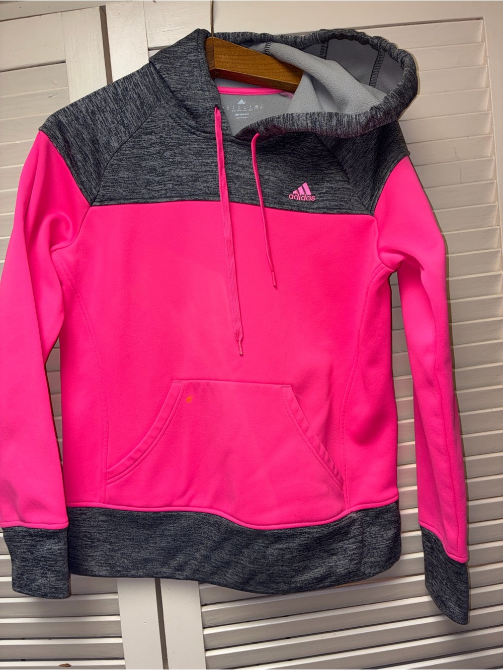 adidas Hot Pink and Charcoal Pullover Hoodie